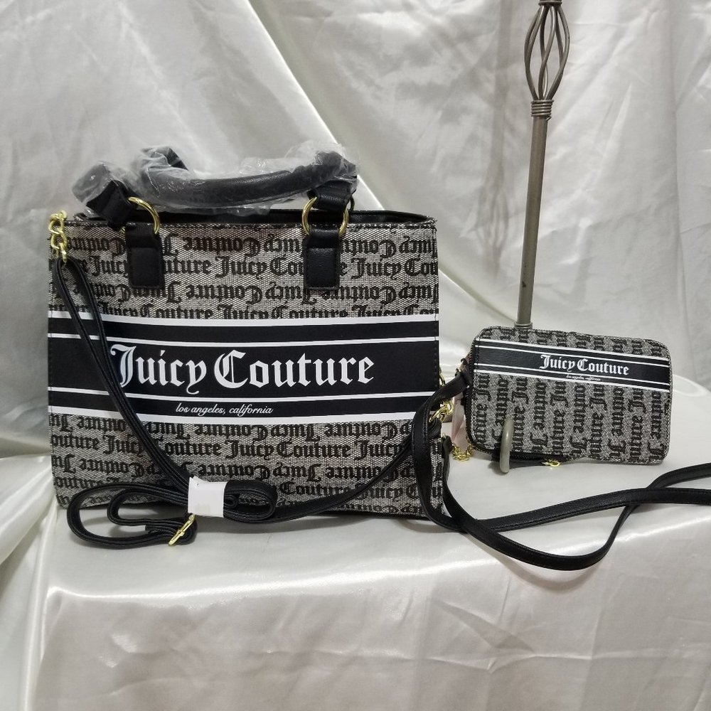 Juicy Couture Black Beige Tote Mx Juicy Billboard 11JCARHJC-BB + 1 Black Beige G